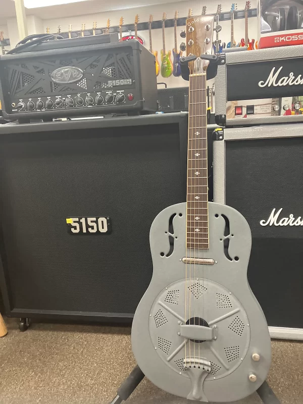Gold Tone GRE-G: Paul Beard Metal Body Resonator Guitar with Pickup Grey