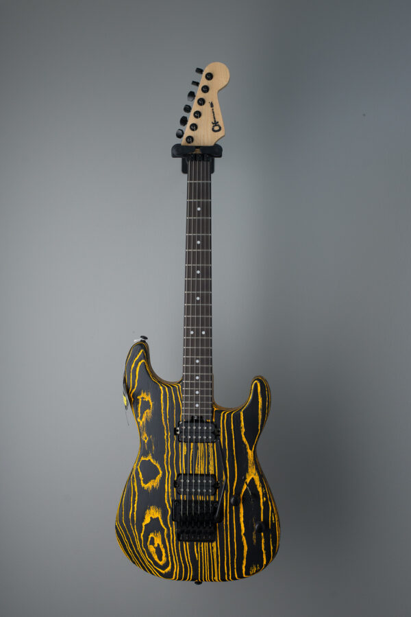 Charvel Pro-Mod San Dimas Style 1 HH FR E Ash - Old Yella - Orange & Black - Image 3