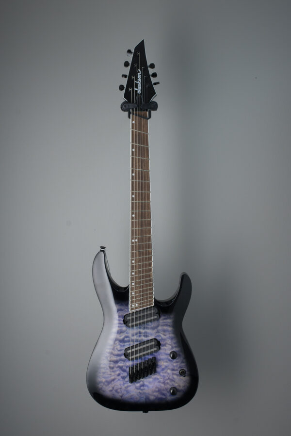 Jackson X Series Soloist Archtop SLATX7Q MS 7-String Multi-Scale Transparent Blue Burst - Image 2
