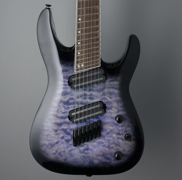 Jackson X Series Soloist Archtop SLATX7Q MS 7-String Multi-Scale Transparent Blue Burst