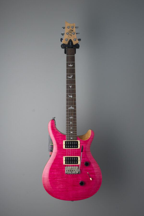 PRS SE Custom 24 Electric Guitar Bonnie Pink with Natural Back - Image 2