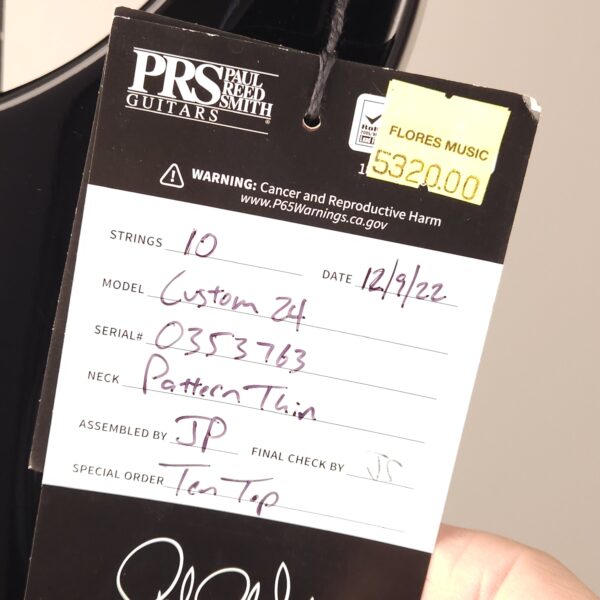 2022 PRS Custom 24 - Pattern Thin - Ten Top - Charcoal Smoke Wrap - Image 12