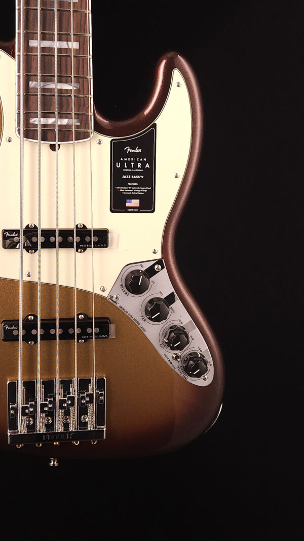 Fender American Ultra Jazz Bass V - Mocha Burst with Rosewood Fingerboard - Image 8