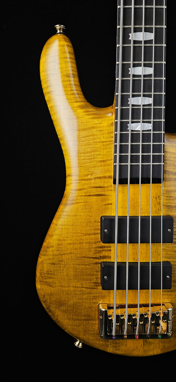 Spector Euro 5 LT Bass Guitar - Tiger Eye Gloss - Hard Case - USED - Image 4