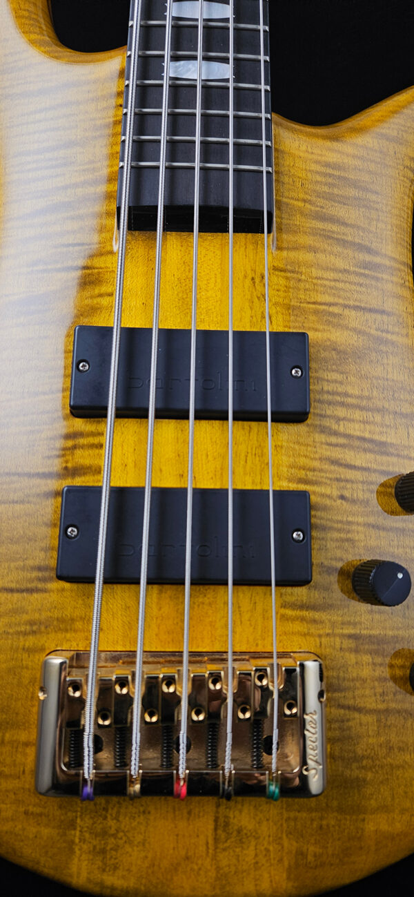 Spector Euro 5 LT Bass Guitar - Tiger Eye Gloss - Hard Case - USED - Image 6
