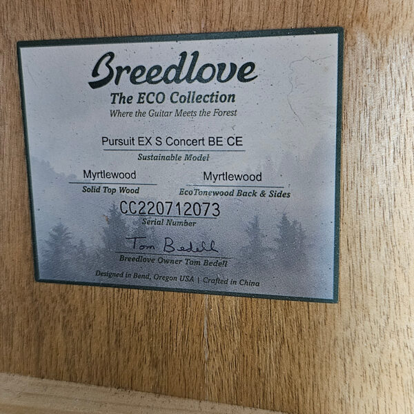 Breedlove Pursuit EX S Concert ED CE - Myrtlewood - USED - Image 5