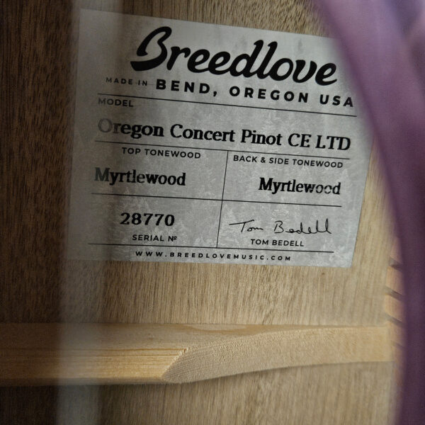 Breedlove Oregon Concert Pinot CE Limited Edition Acoustic Guitar - NEW ! - Image 5