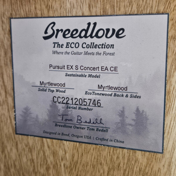 Breedlove Limited Pursuit Exotic EX S Concert Earthsong EA CE - NEW ! - Image 5