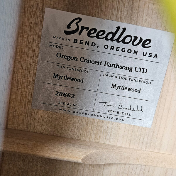 Breedlove Oregon Concert Earthsong Ltd - Myrtlewood - NEW ! - Image 5